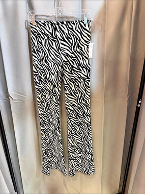 Zebra Print Straight-Leg Pants